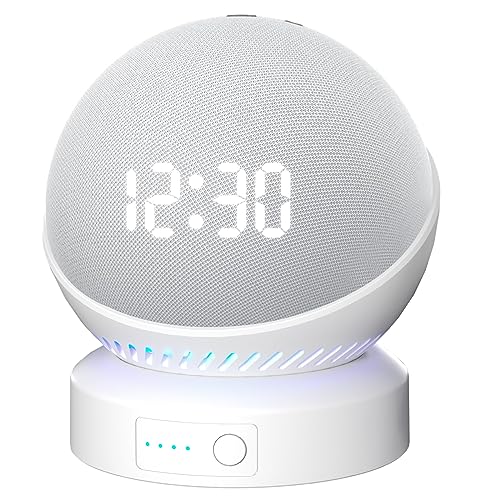 Battery Base for D0/t 4th & 5th Generation Portable D0/t 5TH Gen and Google Nest WiFi Battery Base Stand, Not Including The Speaker (White)