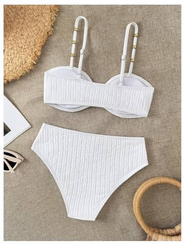 Image of RoseSeek Girl's 2 Piece Padded Bathing Suit Wireless Starfish Swimsuit Spaghetti Strap Vacation Beachwear Set