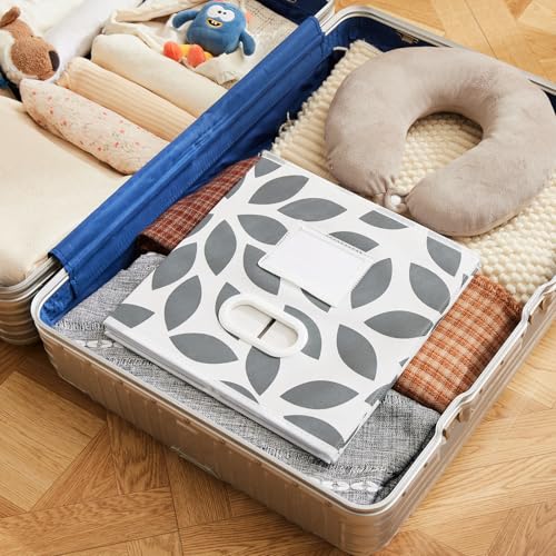 Image of MAX Houser Fabric Storage Bins Cubes Baskets Containers with Dual Plastic Handles for Home Closet Bedroom Drawers Organizers, Foldable, Set of 6 (Grey)