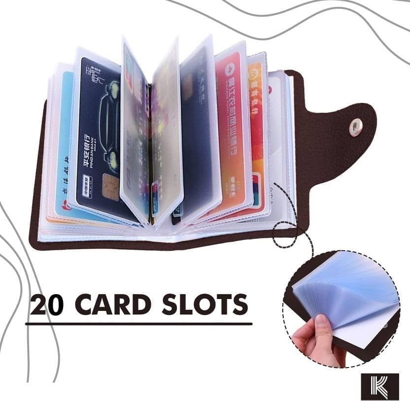 Image of Kraptick Card Holder Wallet for Men & Women- Credit Card Holder Organizer Multi Slot Card Case Wallet Compact Visiting Card Holder Slim Pocket Card Organizer for Daily Use & Travel (Pack of 2) (Brown)