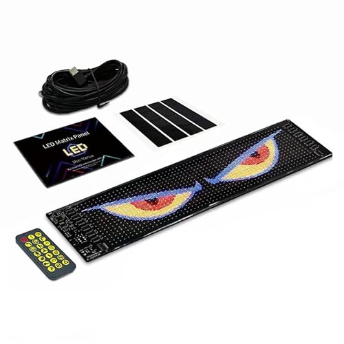 Segnale LED programmabile, cartello LED pubblicitario enorme e luminoso con scorrimento, controllo tramite app Bluetooth, cartello LED per auto, impermeabile, pieghevole, USB 5 V, cartello