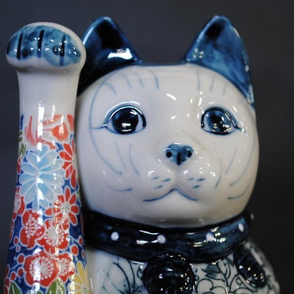 【瀬戸焼】友禅磁器招き猫　小　(左右セット) Amazon.co.jp: 瀬戸焼 招き猫 日本製 友禅磁器ホワイト柄(小