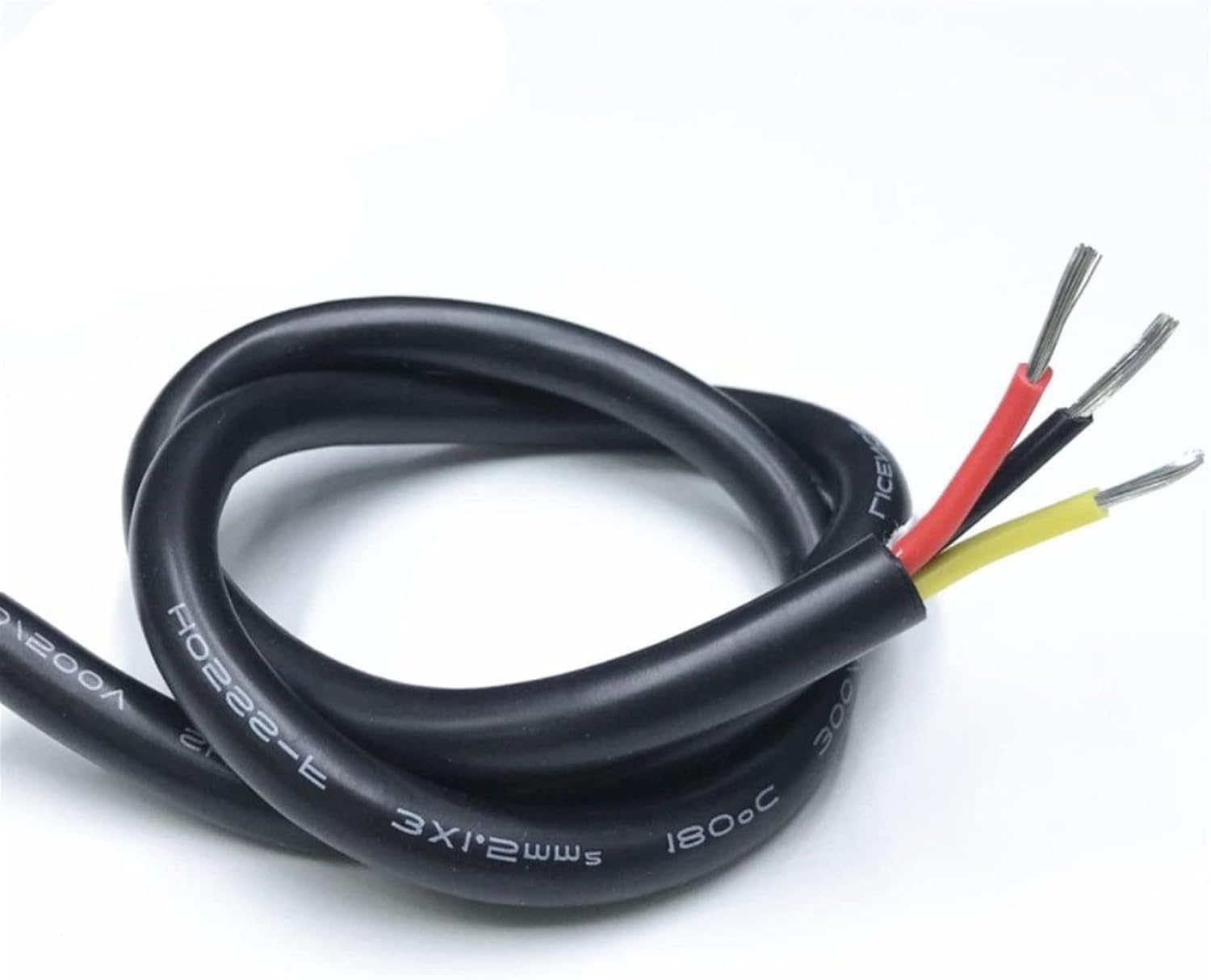 Ekranowany kabel skrętkowy, 3 metry 180°C Silikonowy przewód elektryczny 0,2-2,5 mm2 2-8 rdzenia Czarny(2 Core,0.3mm 22AWG)