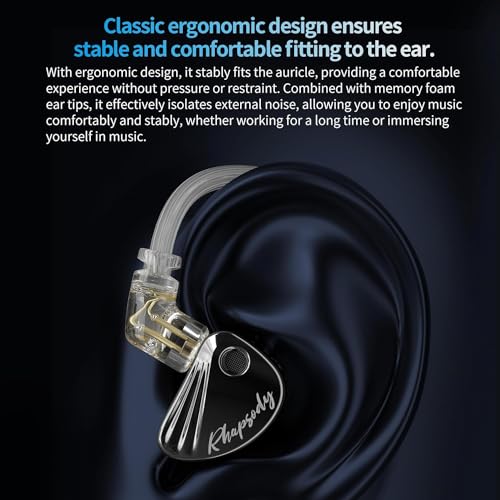 Image of CCA Rhapsody in Ear Monitors Headphones, 2DD+4BA Hybrid Driver HiFi IEMs Earphones with 4 Tuning Switches HiFi Bass Noise Isolation Wired Earbuds in-Ears for Singer Musician Audio Engineer Audiophile