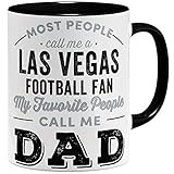 OM3® Las-Vegas-Fan Tasse | Keramik Becher | American Football Mug | 11oz 325ml | Beidseitig Bedruckt | Schwarz