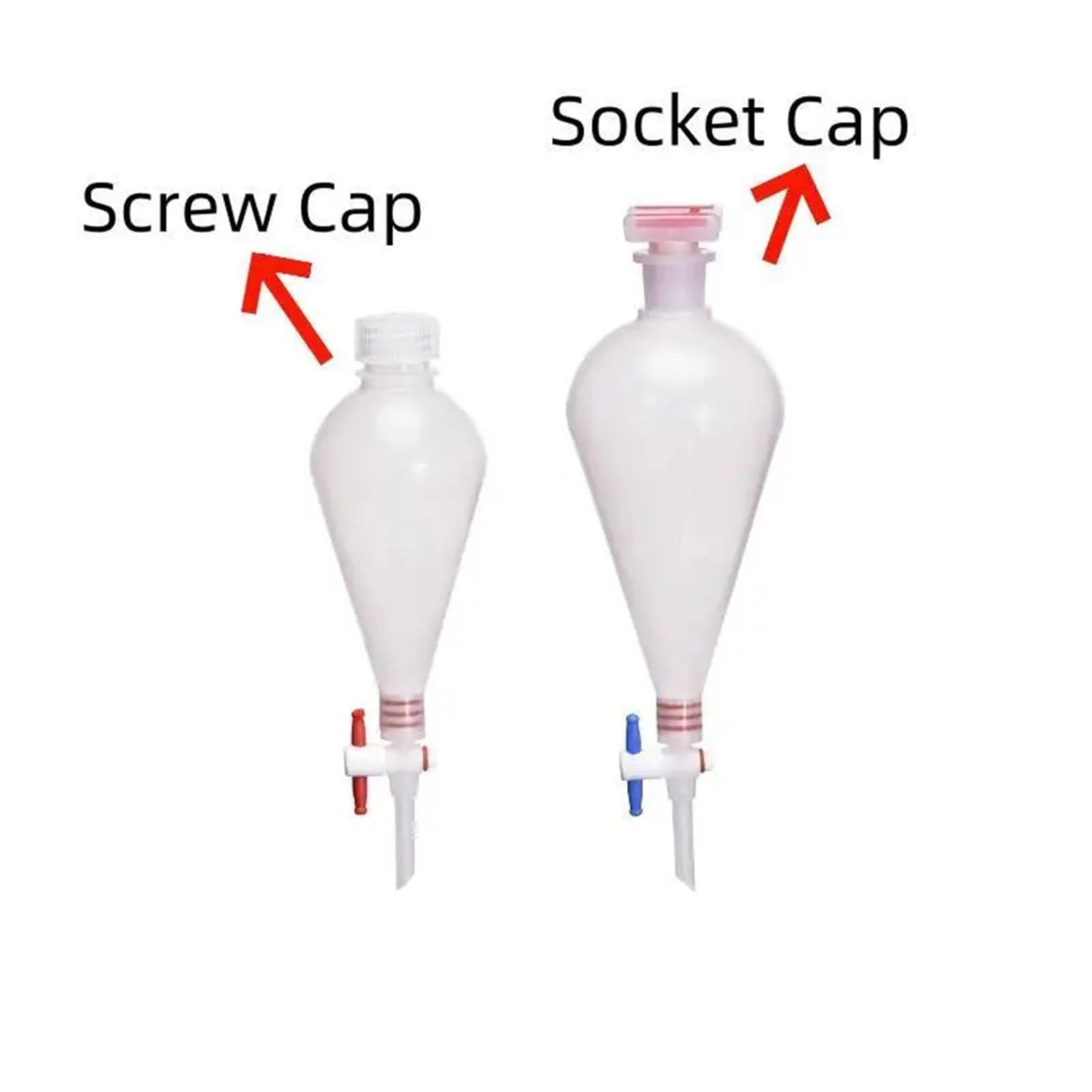 1pcs Lab 125ml/250ml/500ml/1000ml PP Dropping Funnel Plastic Separatory Funnel High Temperature Resistance Laboratory Supplies(500ml 1pc,Screw Cap)