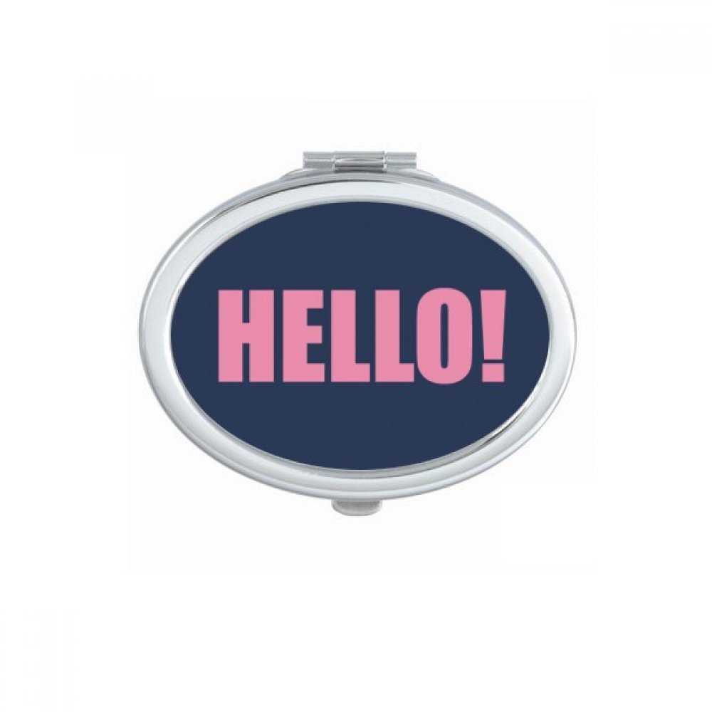 Miroir compact portable Bonjour Citation Noire design ovale