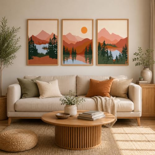Image of Artsense Modern Landscape Wall Art for Living Room, Bedroom & Office Decor | Premium Artwork Print | Contemporary Nature Inspired Design | Ready to Display Home Decoration (B, 12X18 INCHES)