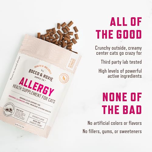Rocco & Roxie Seasonal Allergy Relief for Cats, Cat Supplements & Vitamins, Probiotics to Support Gut Health, Fish Oil for Skin, Sneezing & Itching from Seasonal Allergies, Tart Cherry Immune Support - Image 6