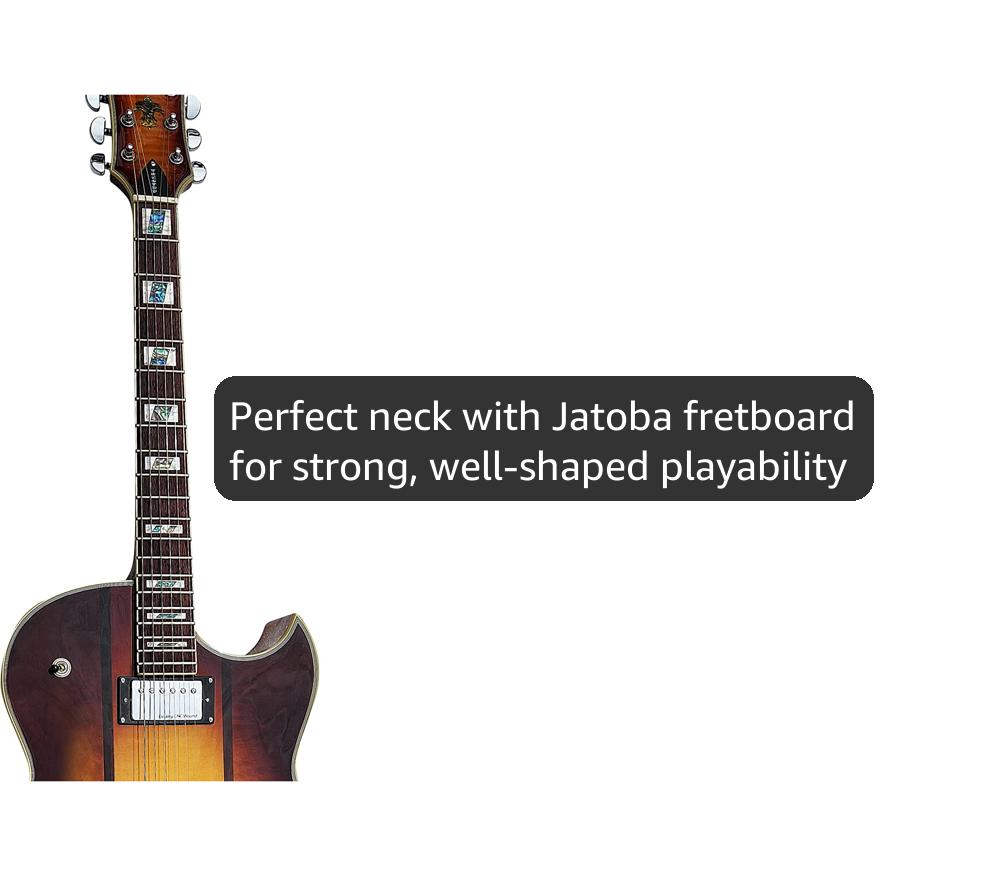 IYV IJZ-500 NA Jazz Solid- Hollow Body Electric Guitar, Natural