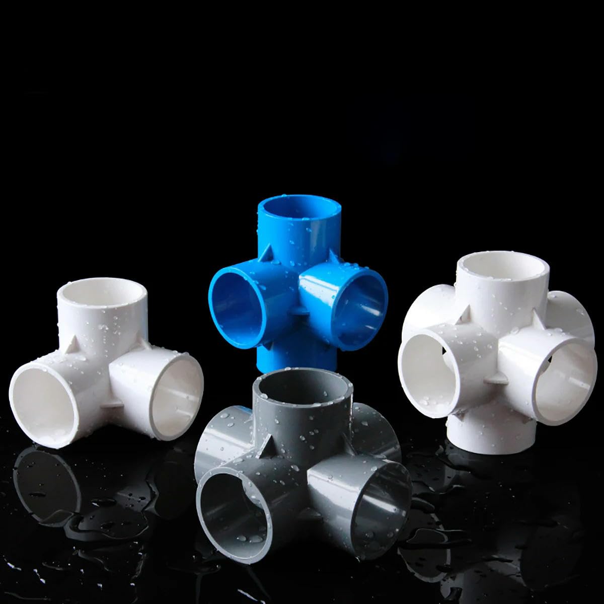 Codo de PVC de 3 vías 20 mm, 25 mm, 32 mm, 40 mm, 50 mm Conector de tubería de instalación de tubería de presión de solvente métrico-albo-50 mm-2 piezas