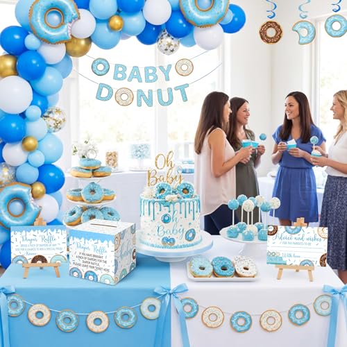 Image of Teling 51 Pieces Diaper Raffle Tickets with Card Box,Baby Boy Sprinkle