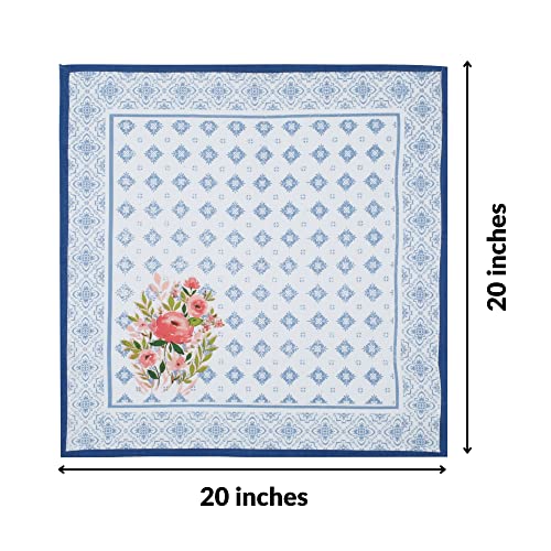 Printed,Premium Quality, Dinner Napkins, Cotton Linen Blend, Set Of 12, Size 20X20 Inch, Multi Colors, Over Sized Cloth Napkins, Ultra Soft, Durable Hotel Quality (Set Of 12, Shingle) #TOP5
