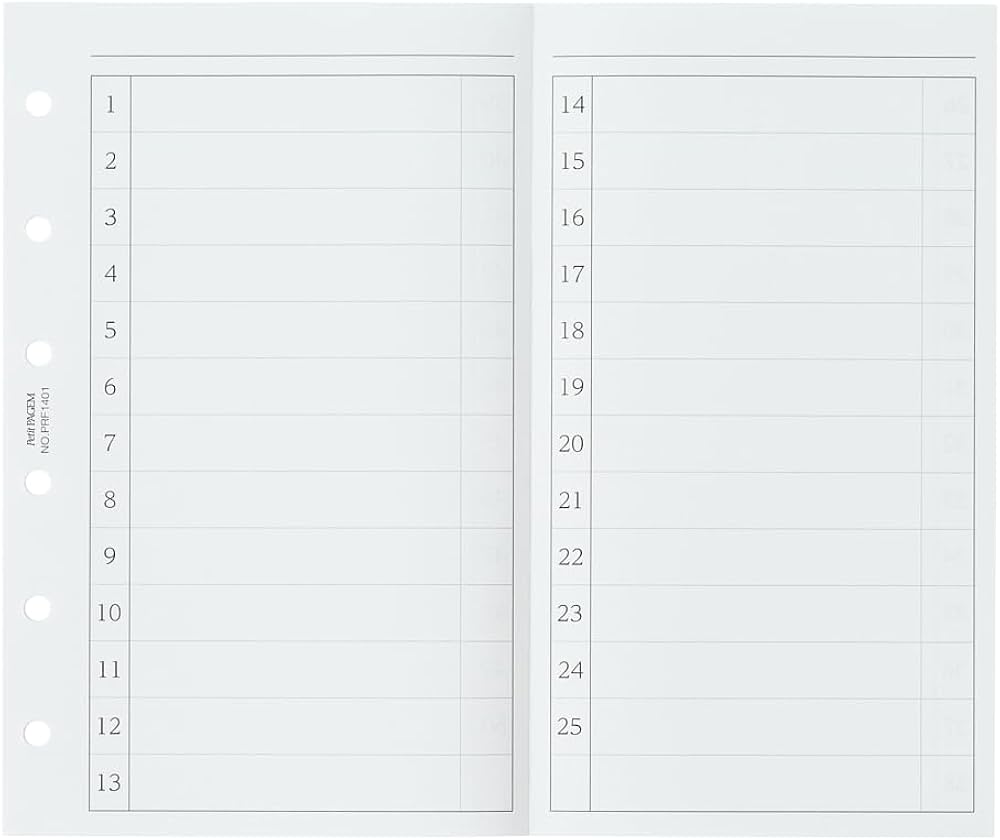 Amazon.co.jp: 能率 プチペイジェム システム手帳 リフィル ミニ6