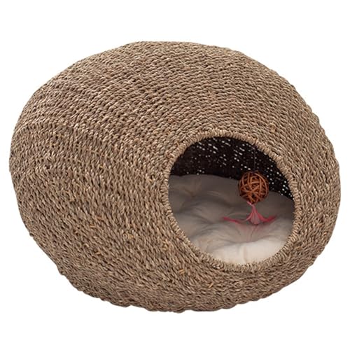 猫ベッド 犬猫用ベッド 夏用キャットネストハンモック編みペットハウスポータブル 四季 通年