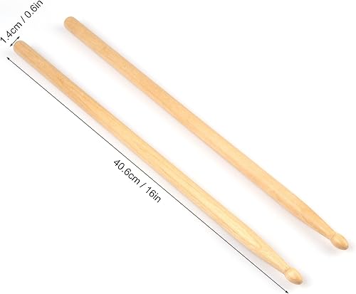 Miniatura 2 de Baquetas, 24 pares de baquetas 5A, 16 pulgadas, baquetas clásicas con punta de madera a granel, baquetas de madera de arce, por GNIEMCKIN.