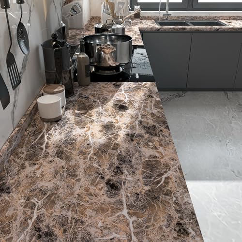 Image of Wide Marble Granite Peel and Stick Wallpaper Contact Paper for Countertops