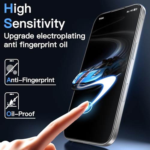 Image of JETech Full Coverage Tempered Glass Screen Protector Guard for iPhone 17 Pro Max, AR Anti-Reflective Coating, Black Edge, Anti-Fingerprint & Auto-Align Installation, Case-Friendly, 2-Pack