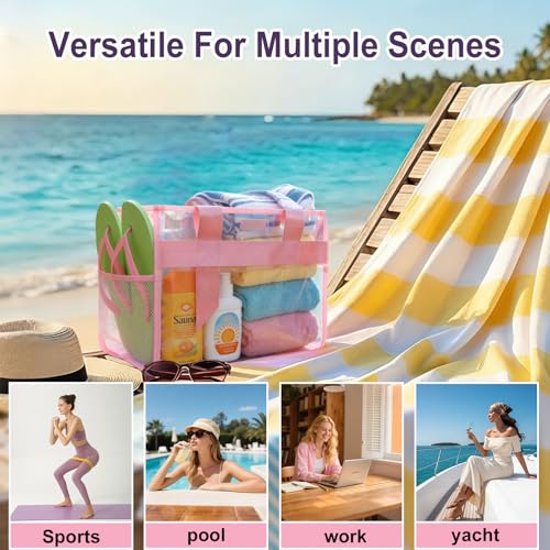 Image of Iridescent Beach Bag Waterproof, 2-Pack Jelly Beach Tote for Women