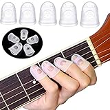 🎸 Adecuado para guitarristas y principiantes: varios tamaños son adecuados tanto para niños como para adultos. No solo protege sus dedos del dolor, sino que también mejora la flexibilidad de sus dedos, ya que son suaves. Funciona igual de bien para otros instrumentos de cuerda, banjo, mandolina, ukelele.