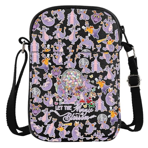 Image of WZMPA Dragon Crossbody Bag Purple Dragon Gift Dragons Shoulder Bag Cartoon Merchandise