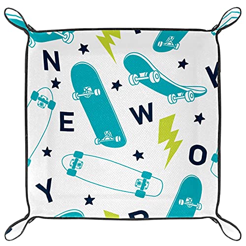 NigelMu New York et Le Skate Plateaux à Bijoux,Plateau en Cuir pliableStocker des Bijoux de Montre clés