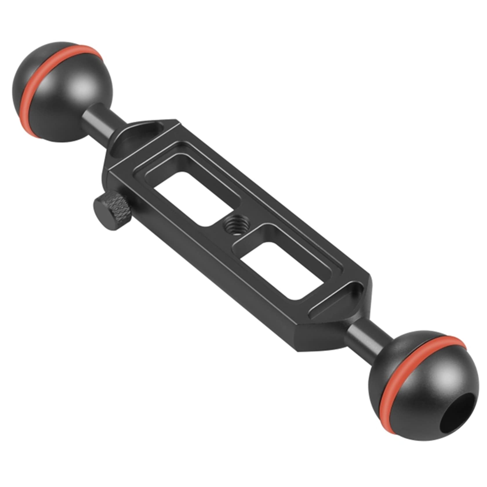 Hensych Action Camera Photography 7.9 inch 20cm Adjustable Length Diving Stand Aluminum Alloy Dual Balls Arm with 1/4 Thread, Ball Diameter: 25mm (Black)