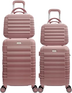 CONJUNTO MALA VIAGEM BORDO EXPANSIVA FRASQUEIRA RÍGIDA RODINHAS Cor:Rose;Tamanho:P PP