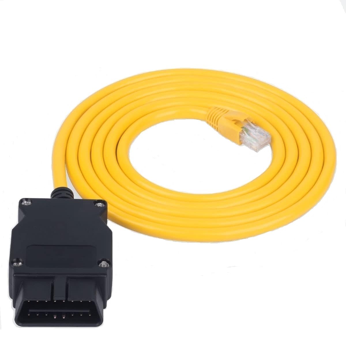 Alchiauto enet obd cable obd2 ethernet cable obd2 rj45 OBDII Cable adapter compatible with BMW for bootmod3 Coding G F-Series (Thick)