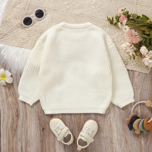 Toddler Girl Bow Sweater Cute Knitted Pullover Fall Winter Clothes 1-5T4