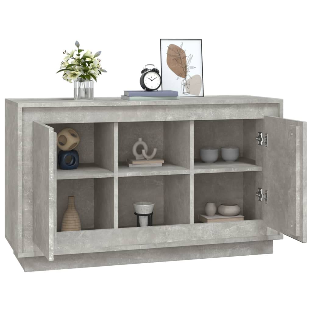 Festnight Credenza Moderna - Mobile Cucina, Madia Soggiorno in Legno Multistrato, Grigio Cemento 102x35x60 cm