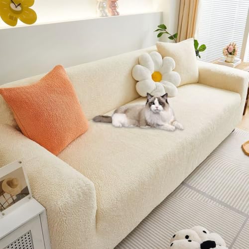 OSONA ソファーカバー 1人2人3人4人掛け 肘付き 暖かい 冬用 ソファーカバー 一体型 滑り止め 伸縮素材 柔らかい ストレッチ ふわふわ 犬猫対策 おしゃれ ソファーベッドカバー 無地 爪とぎ防止 フィットタイプ ソファー保護カバー 傷防止 防塵