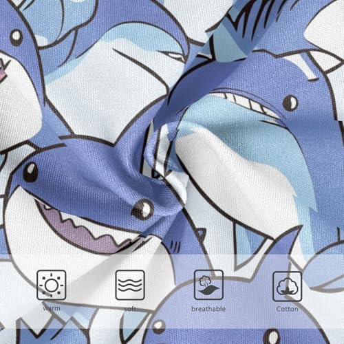Wusikd Cute Blue Shark Girls' Underwear Cotton Cartoon Girls Briefs Soft Toddler Underwear 2T3