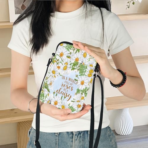 KEYCHIN Daisy Flower Crossbody Bag Daisy Lover Gifts In A World Full Of Roses Be A Daisy Shoulder Bag Daisy Flower Merch4