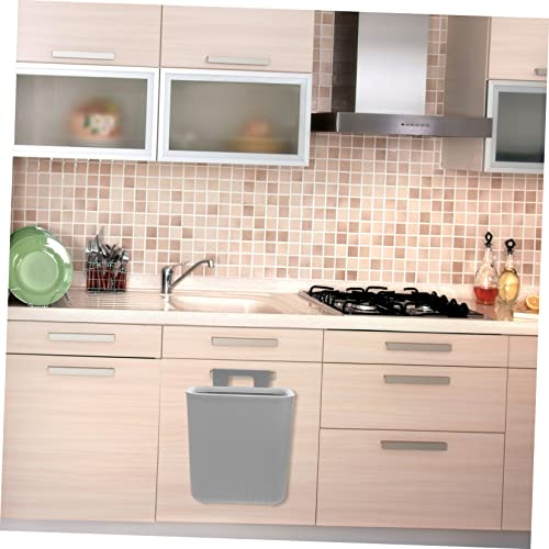 Caneca de basura rectangular para puerta de gabinete gris miniatura 4