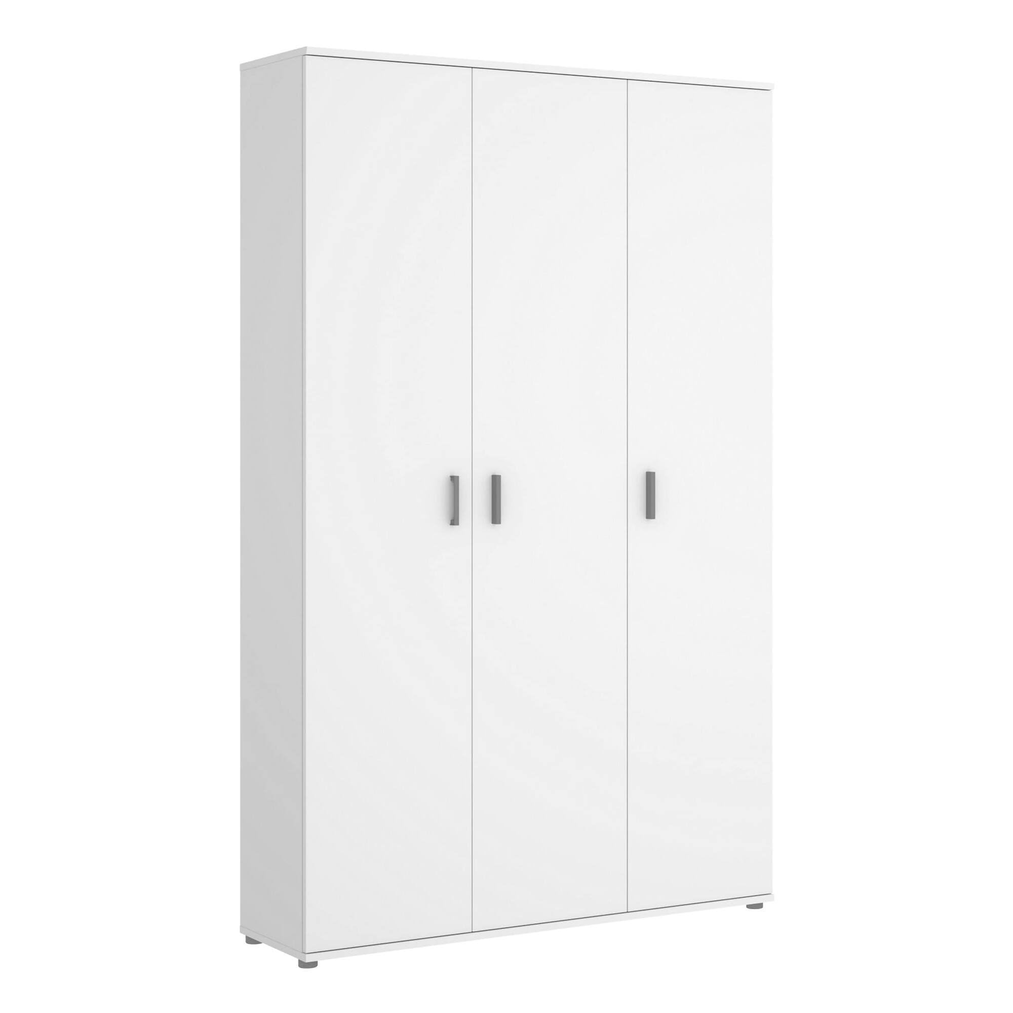 Dmora Armadio Multiuso Grande Sillano 35x190h cm Bianco 4 Ripiani Portascope, Apertura Battente