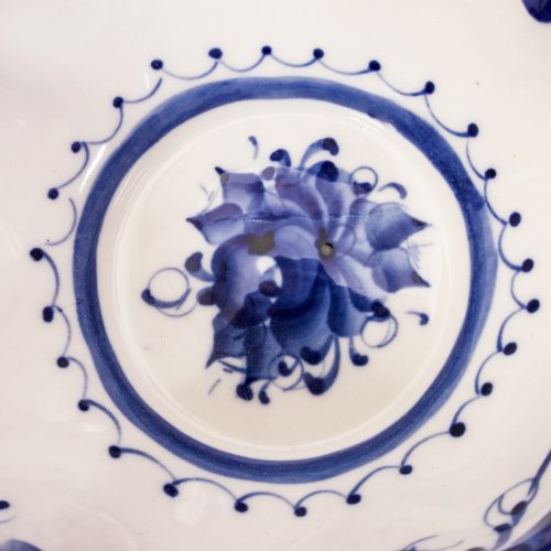 Leaf #2 Salad Bowl Gzhel Porcelain #TOP3
