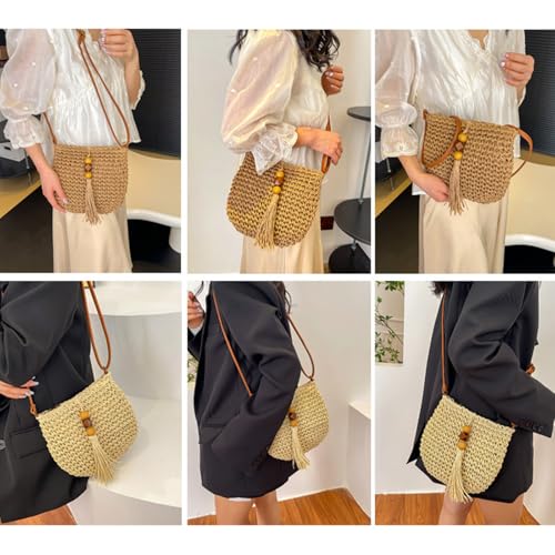 Small Summer Beach Bags Straw Beach Bag Woven Purse Cute Womens Small Handbag Shoulder Purse Straw Clutch Purses3