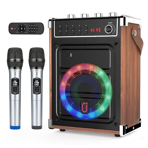 JYX Karaoke Anlage mit 2 Mikrofonen, Lautsprecher Bluetooth Karaoke System PA Anlage Karaoke Maschine mit DJ Lights unterstützt TWS, AUX, FM Radio, Rec,TF, USB für Party/Erwachsene/Kinder