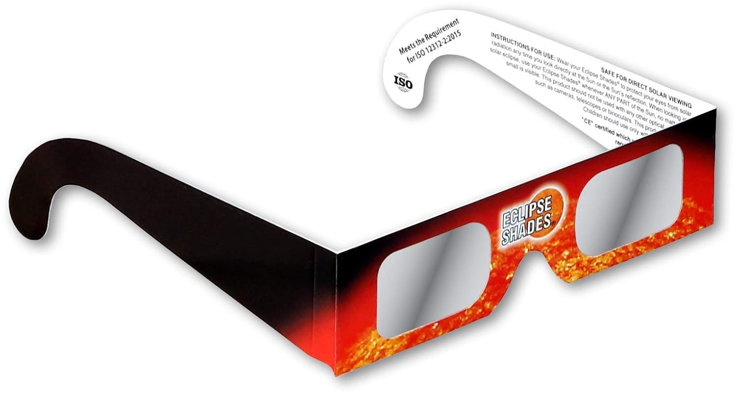 Rainbow Symphony Solar Eclipse Glasses, CE & ISO Certified, Safe for Direct Sun Viewing, Made in USA, 5 Pack
