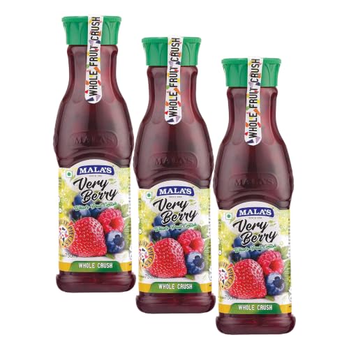 Image of Mala's Whole Fruit Crush Veriberry, 750 Millilitre (Pack of 3)