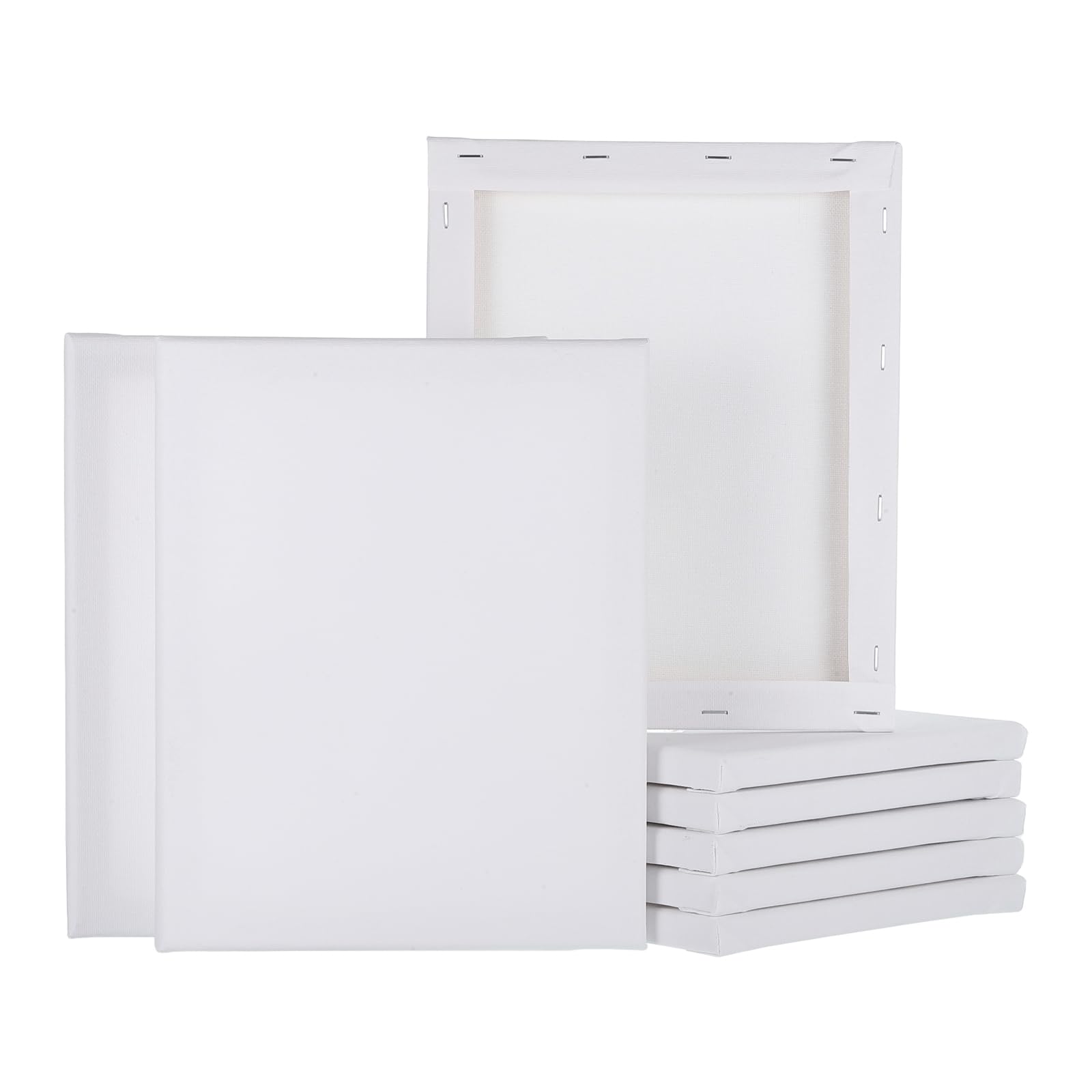 sourcing map 8 Pcs Stretched Canvas for Painting, 8 x 10 Inch Blank Artist Boards 4/5 Inch Profile Cotton Canvas Panels for Beginners Professionals,White