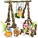 Mood Lab Fairy Garden - Accessories Kit with Miniature Figurines - Hand Painted Swing Set of 6 pcs - for Outdoor or House Decor