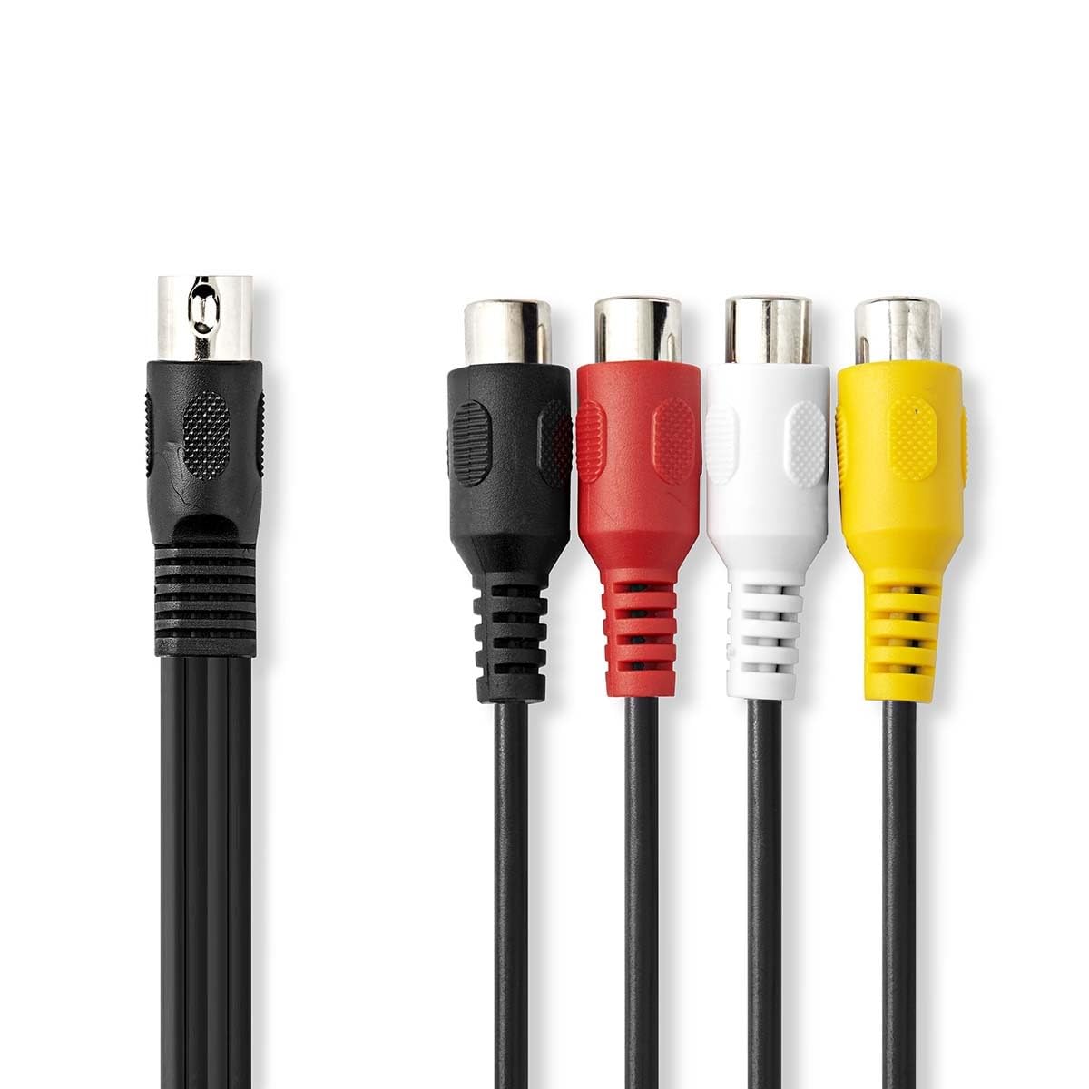 NEDIS DIN Audio Cable, 5-Pin DIN Male to 4x RCA Female, 0.20m