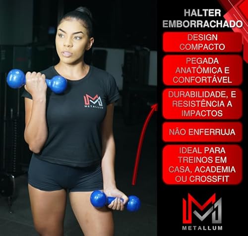 Par de Halteres de 2 Kg Azul para Musculação e Treino 2 Unidades