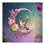 Stalente Diamond Painting Kits for Adults, 5D DIY Diamond Art Craft Paint with Full Round Drill for Home Wall Decoration Gifts 12×12inch, Hummingbird