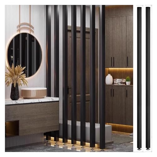Séparer une pièce sans percer : kit de 2 poteaux en bois noir pour cloison amovible