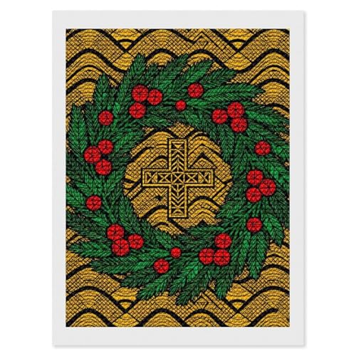 Peinture diamant 5D couronne fruits rouges pour évacuer le stress et décorer Noël