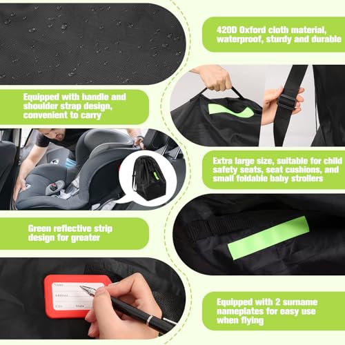 car seat bags for airplane travel durable carseat cover for air travel car seat travel bag with shoulder straps and 2pcs luggage tags for airplane