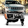 AKKON - Fits 2017-2021 Jeep Grand Cherokee SUV [Halogen Type] Projector Chrome Interior Headlight Passenger Right Replacement